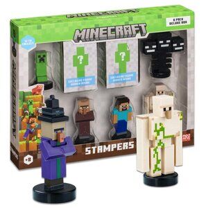 Minecraft Self-Inking Stampers Deluxe 8 Pack Collector Set With Hidden Surprise